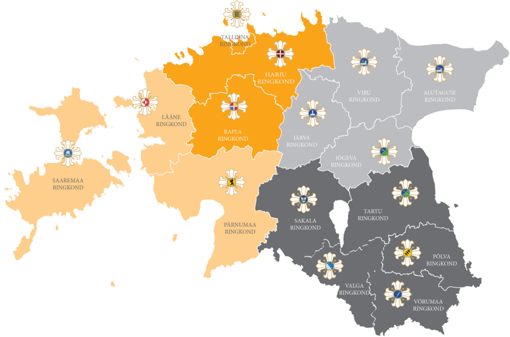 Naiskodukaitse ringkondade kaart