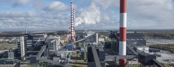 Vaade Auvere tootmiskompleksile, sh Auvere elektrijaamale